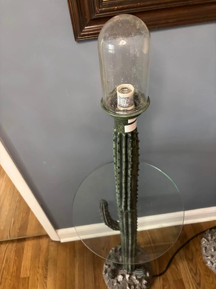 Cactus Floor Lamps with Glass Table - Set of 2 - photo 4