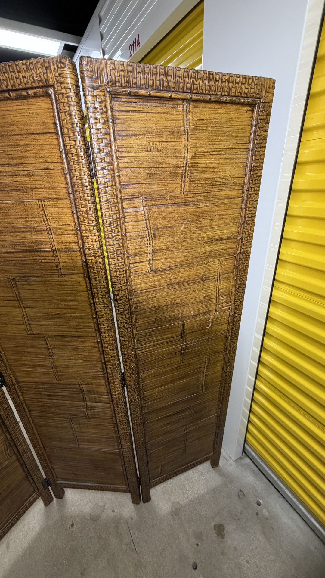 Vintage 3 Panel Folding Room Divider Screen 58” x 69” - photo 3