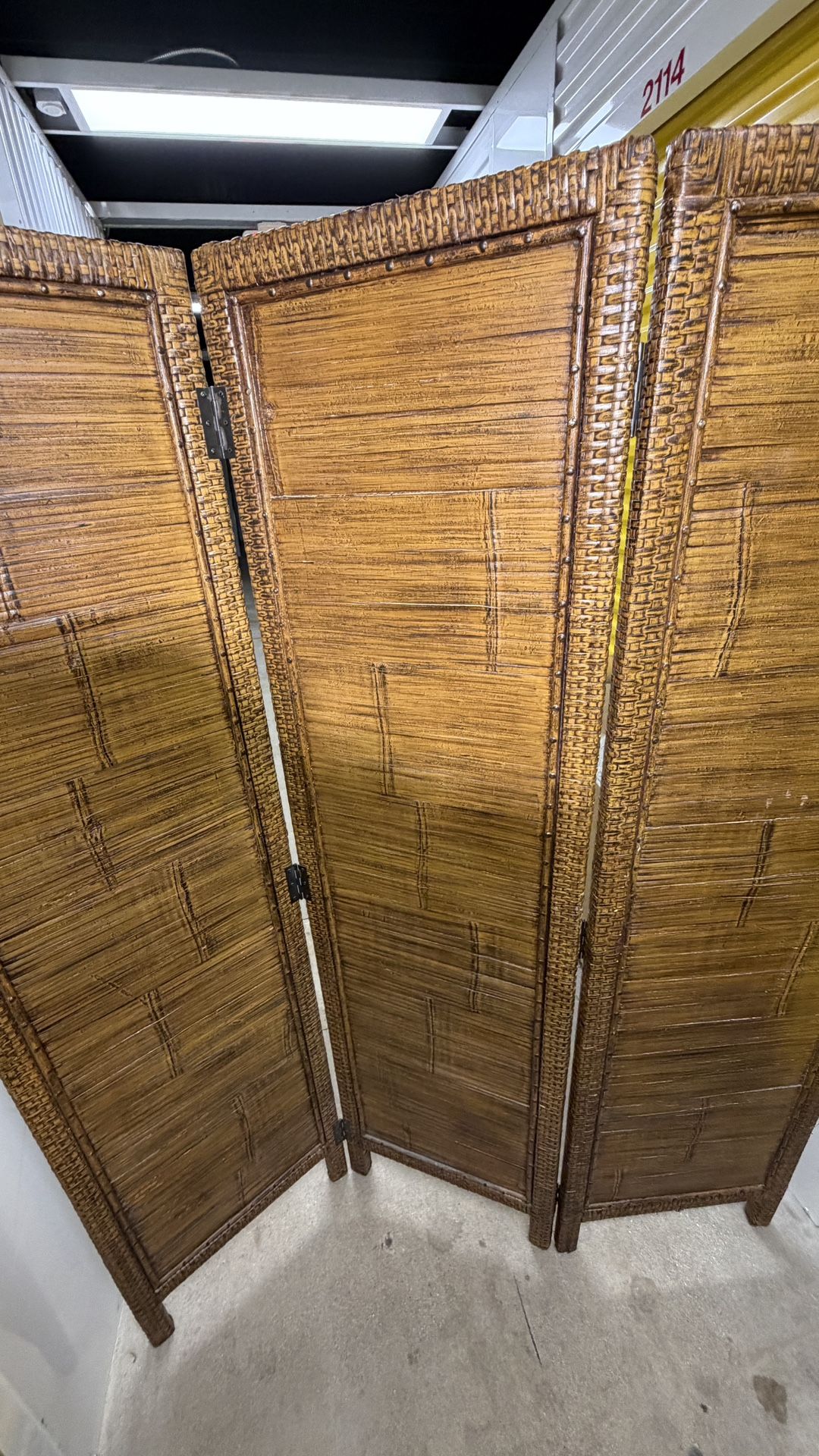 Vintage 3 Panel Folding Room Divider Screen 58” x 69” - photo 4
