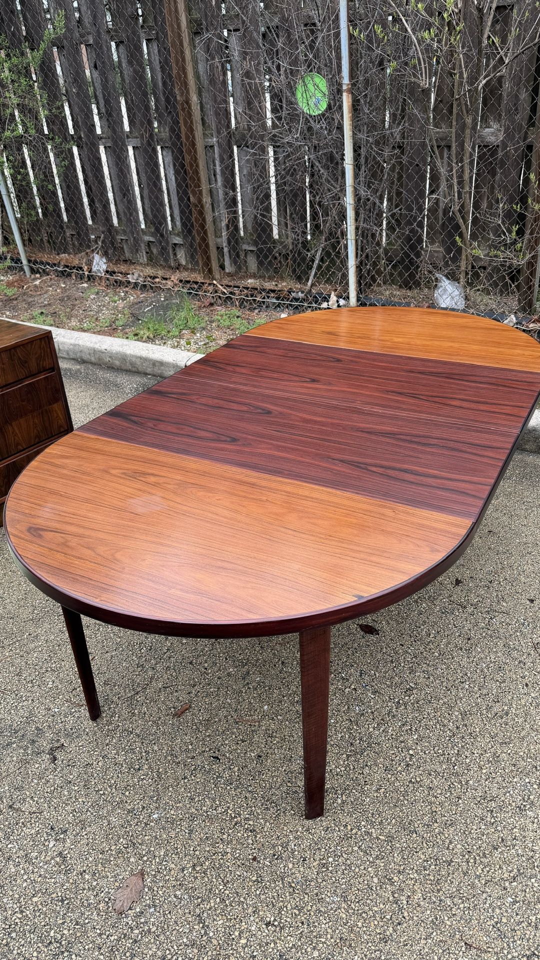 Vintage Danish Modern Expandable Oval Dining Table Rosewood Look - photo 2