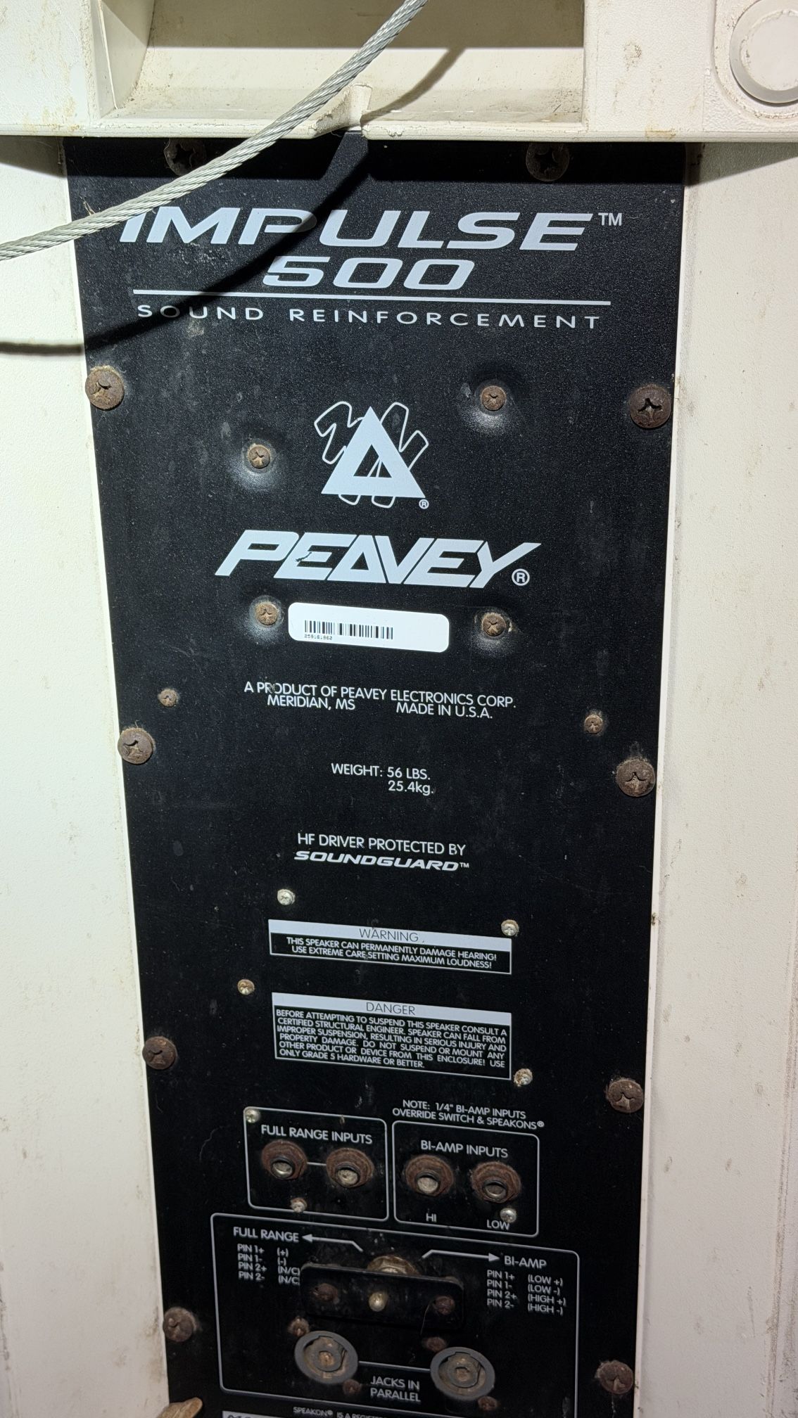 Peavey Impulse 500 PA Speaker 15” 350W RMS 8 Ohm Tested Working - photo 4