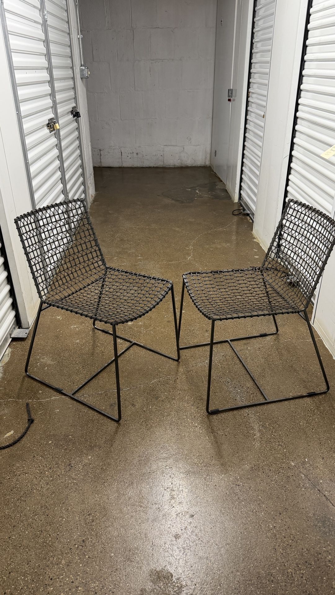 CB2 Metal Wire Lounge Chairs Set of 2 Modern Industrial