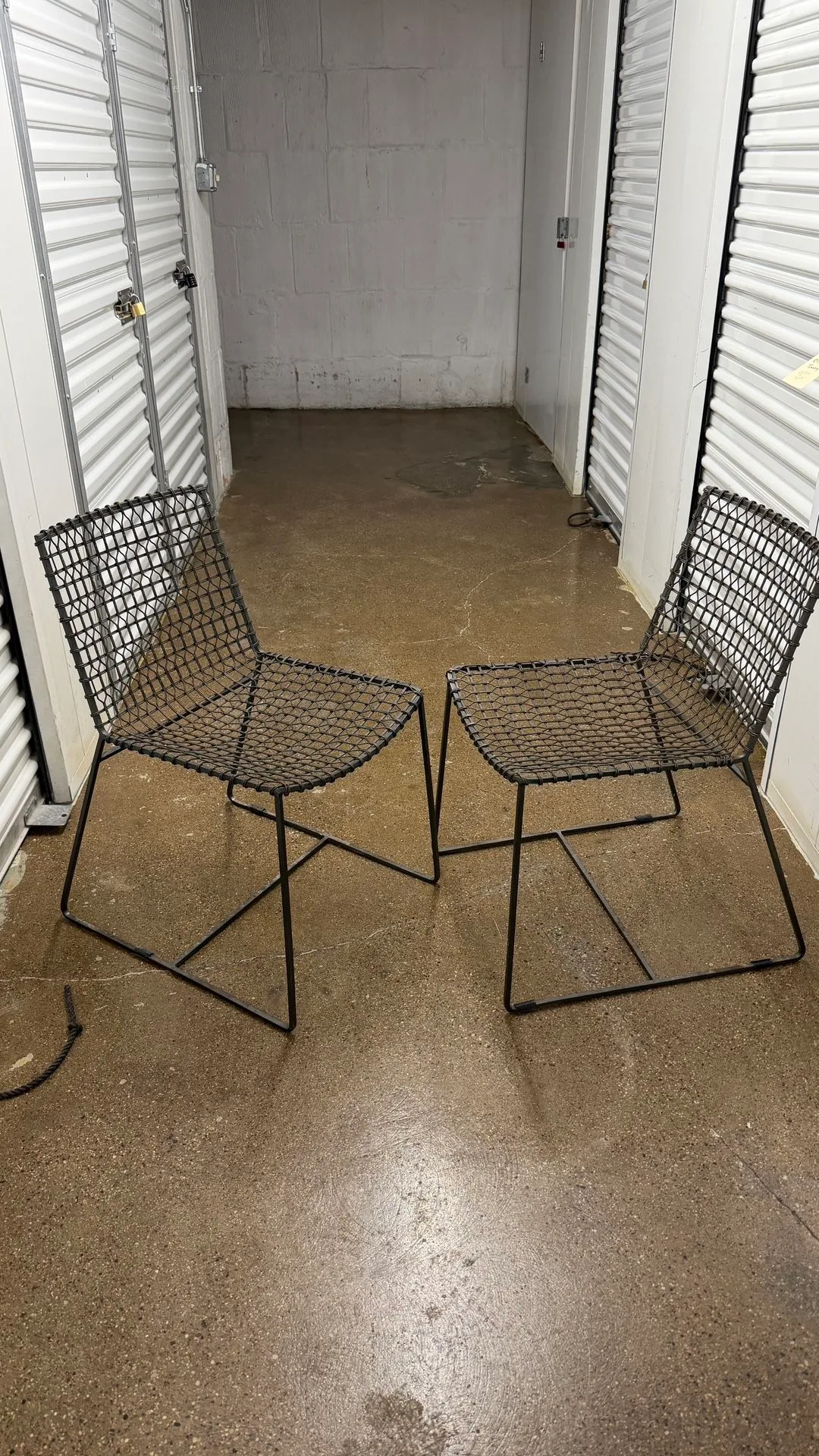 CB2 Metal Wire Lounge Chairs Set of 2 Modern Industrial