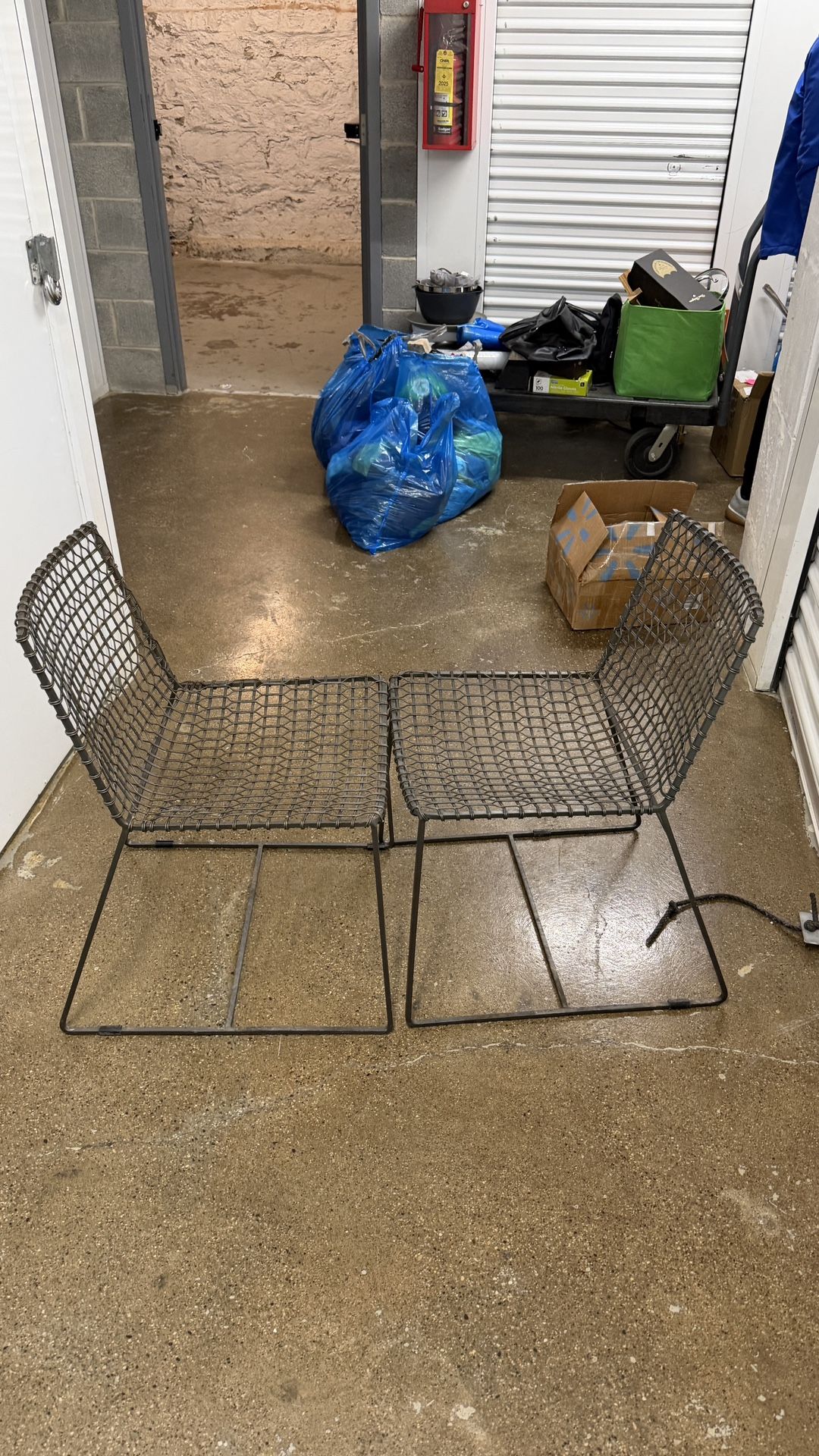 CB2 Metal Wire Lounge Chairs Set of 2 Modern Industrial - photo 2