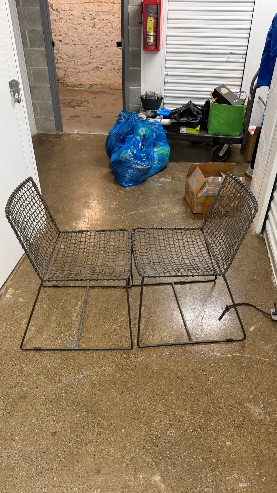 CB2 Metal Wire Lounge Chairs Set of 2 Modern Industrial - photo 2