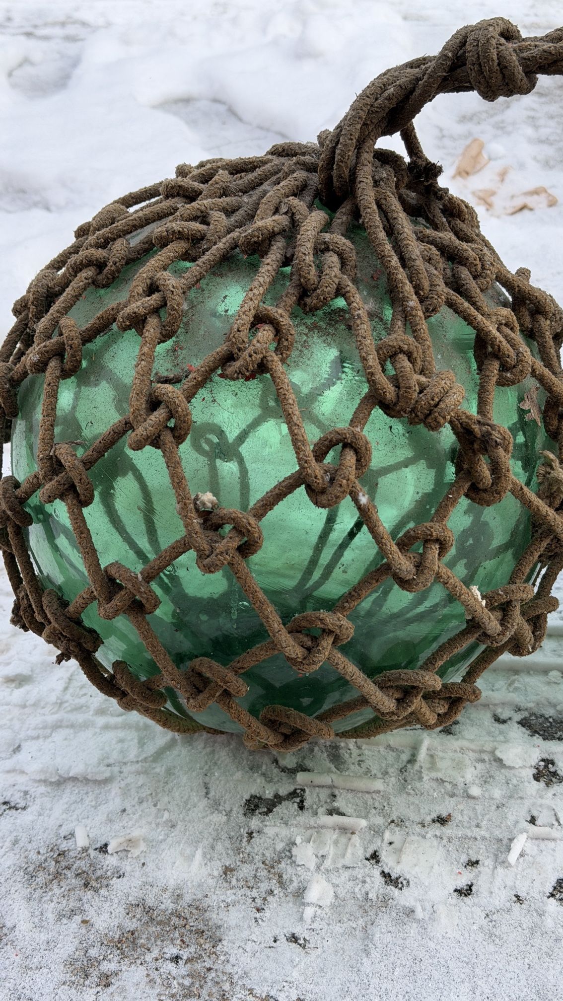 Vintage Green Glass Fishing Floats – Set of 2 - photo 3