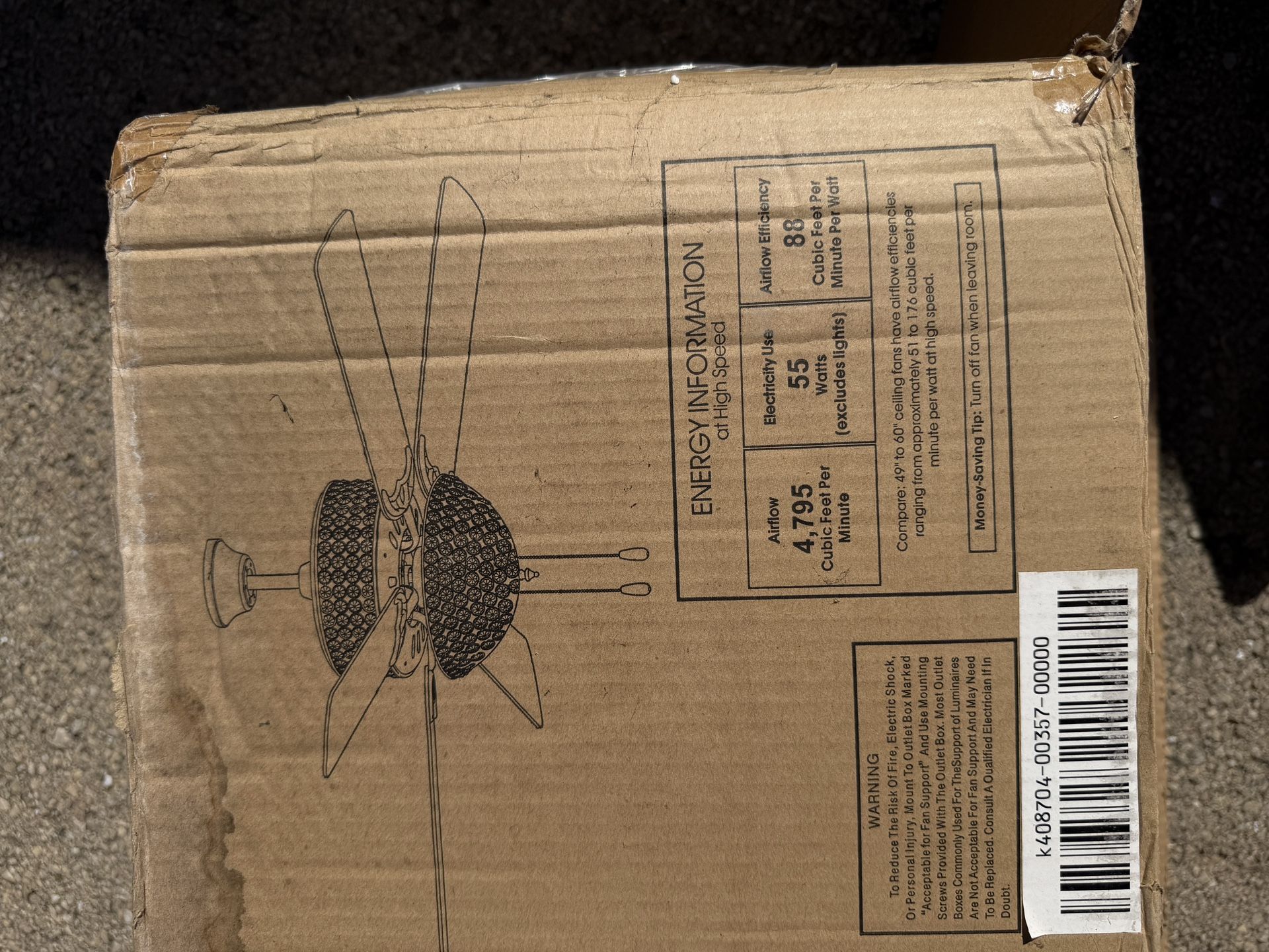 Ceiling Fan with Light Kit – NEW (Open Box) – 52” Approx - photo 2