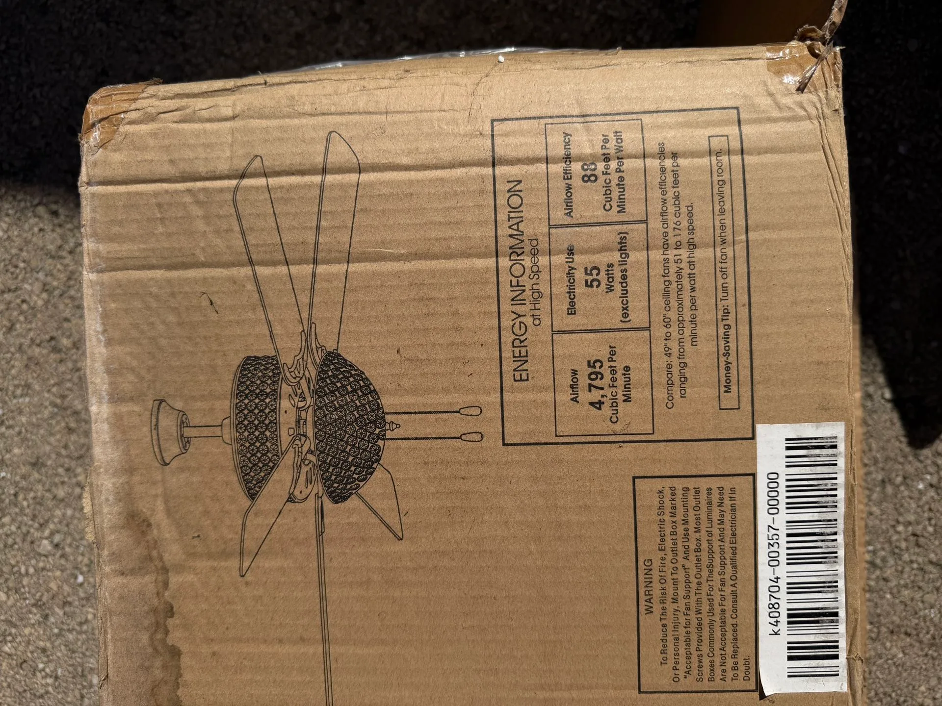 Ceiling Fan with Light Kit – NEW (Open Box) – 52” Approx - photo 2