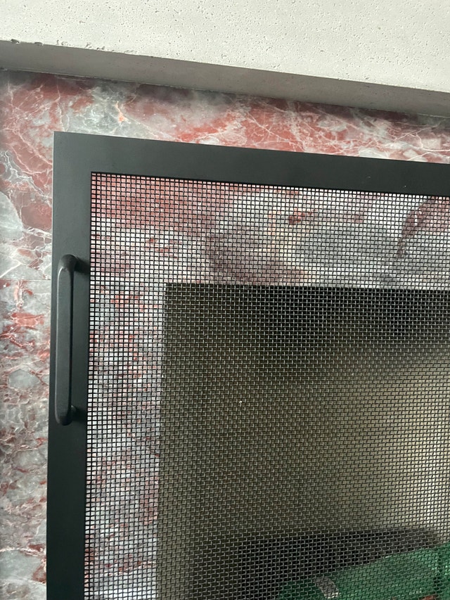 39” x 31” Metal Fireplace Screen + Tool Set – Like New - photo 3
