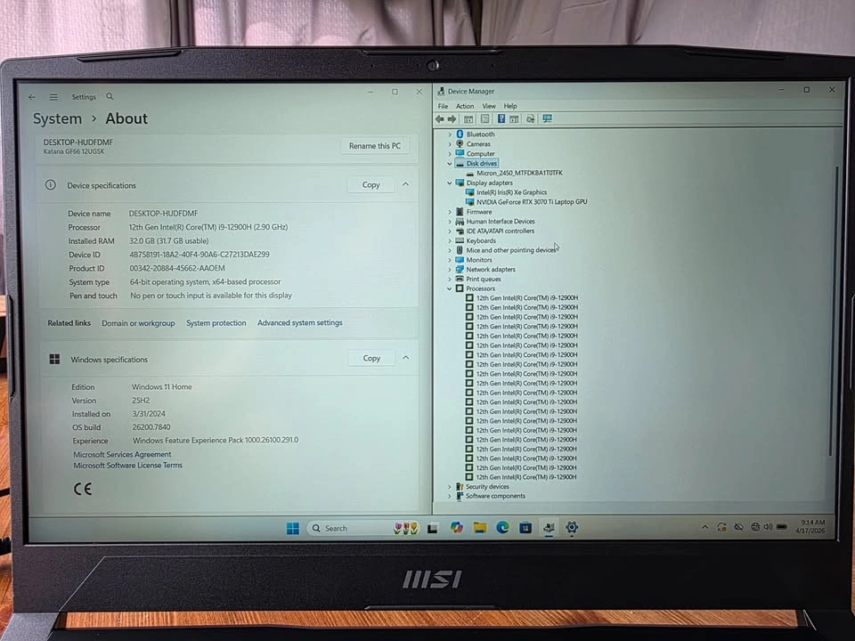 MSI Katana GF66 Gaming Laptop | i9-12900H | RTX 3070 Ti | 32GB R - photo 4