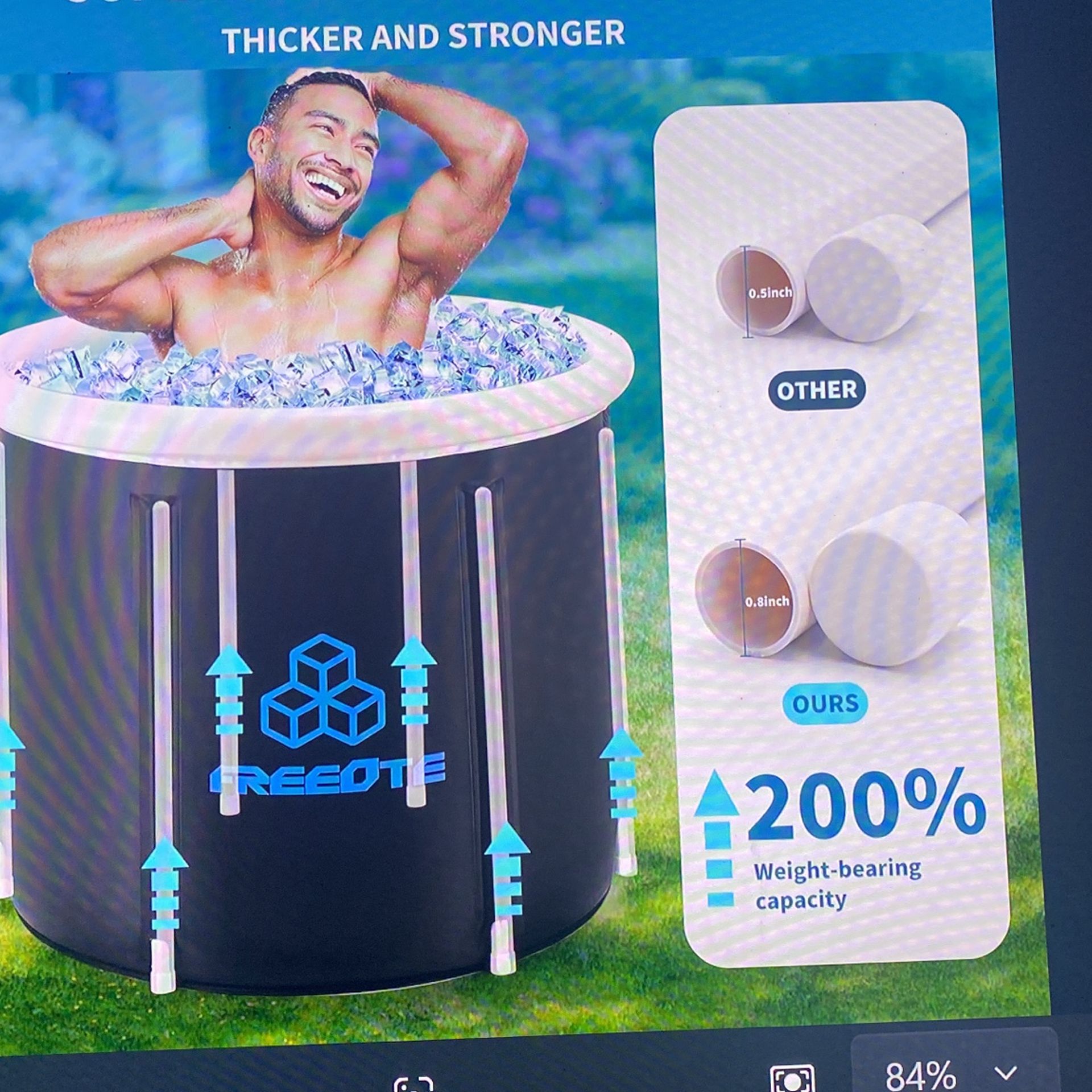100 Gallon Cold Plunge Tub, Portable Ice Bath - photo 2