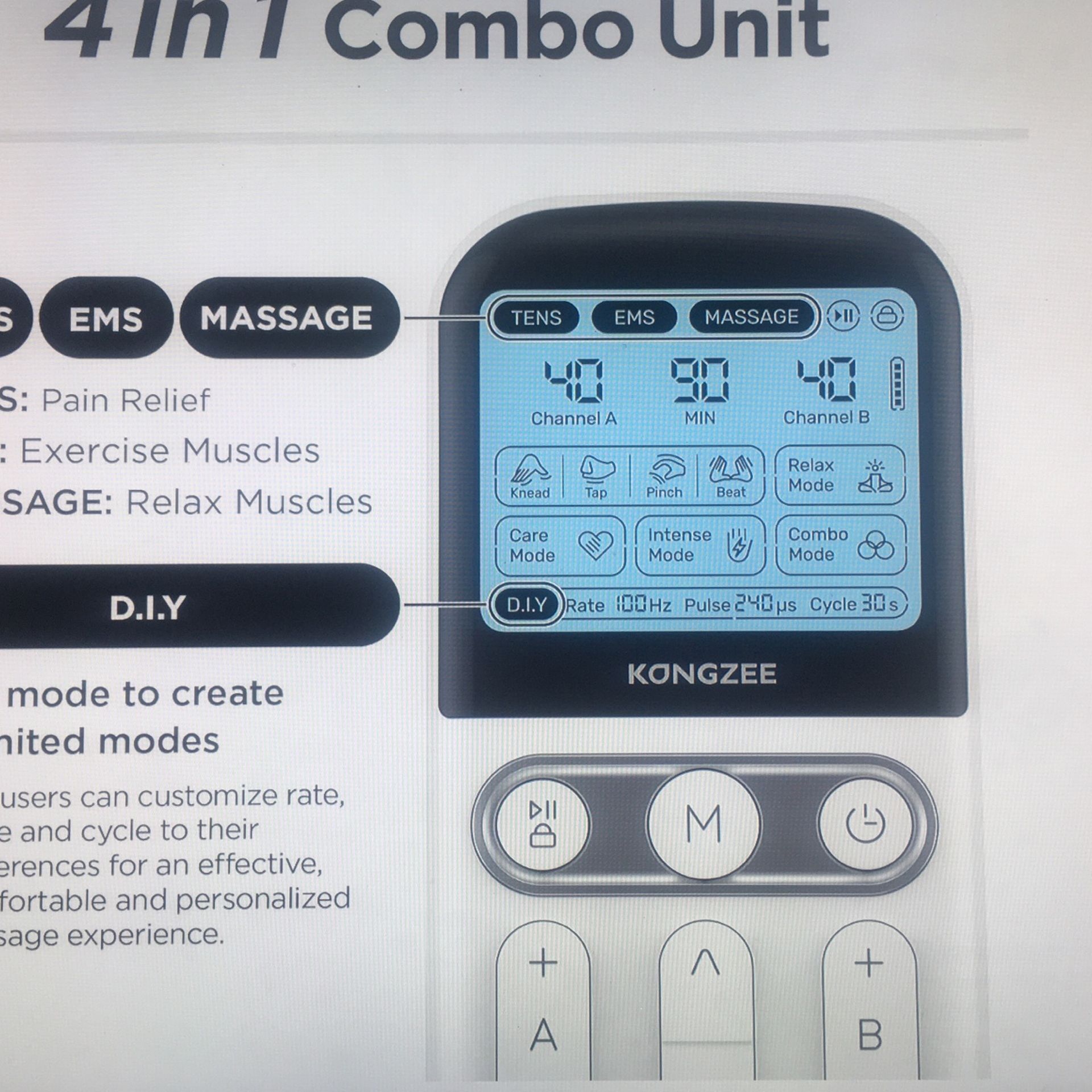 4 In 1 Tens Unit Muscle Massage Simulator - photo 2
