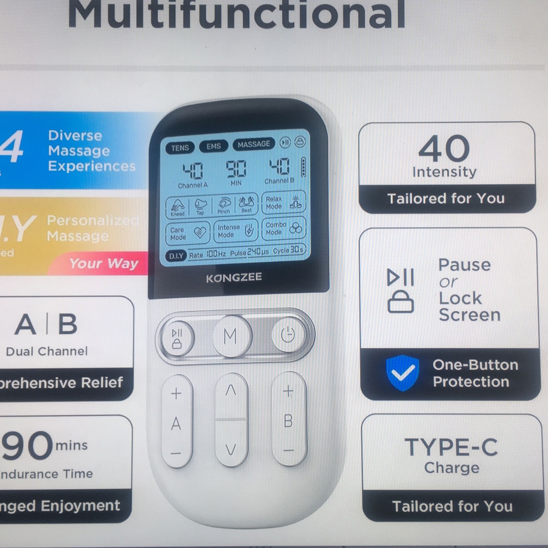 4 In 1 Tens Unit Muscle Massage Simulator - photo 3