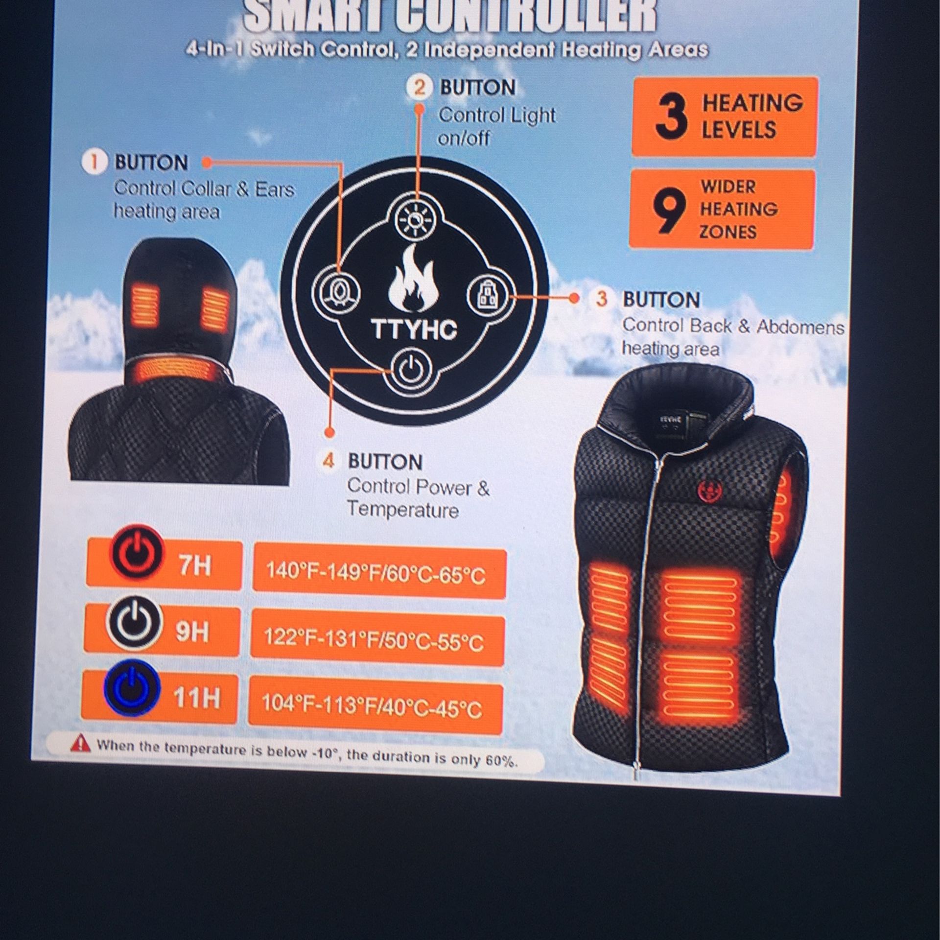 Heated Vest - Men/Women, 15000mAh Battery Pack - photo 3