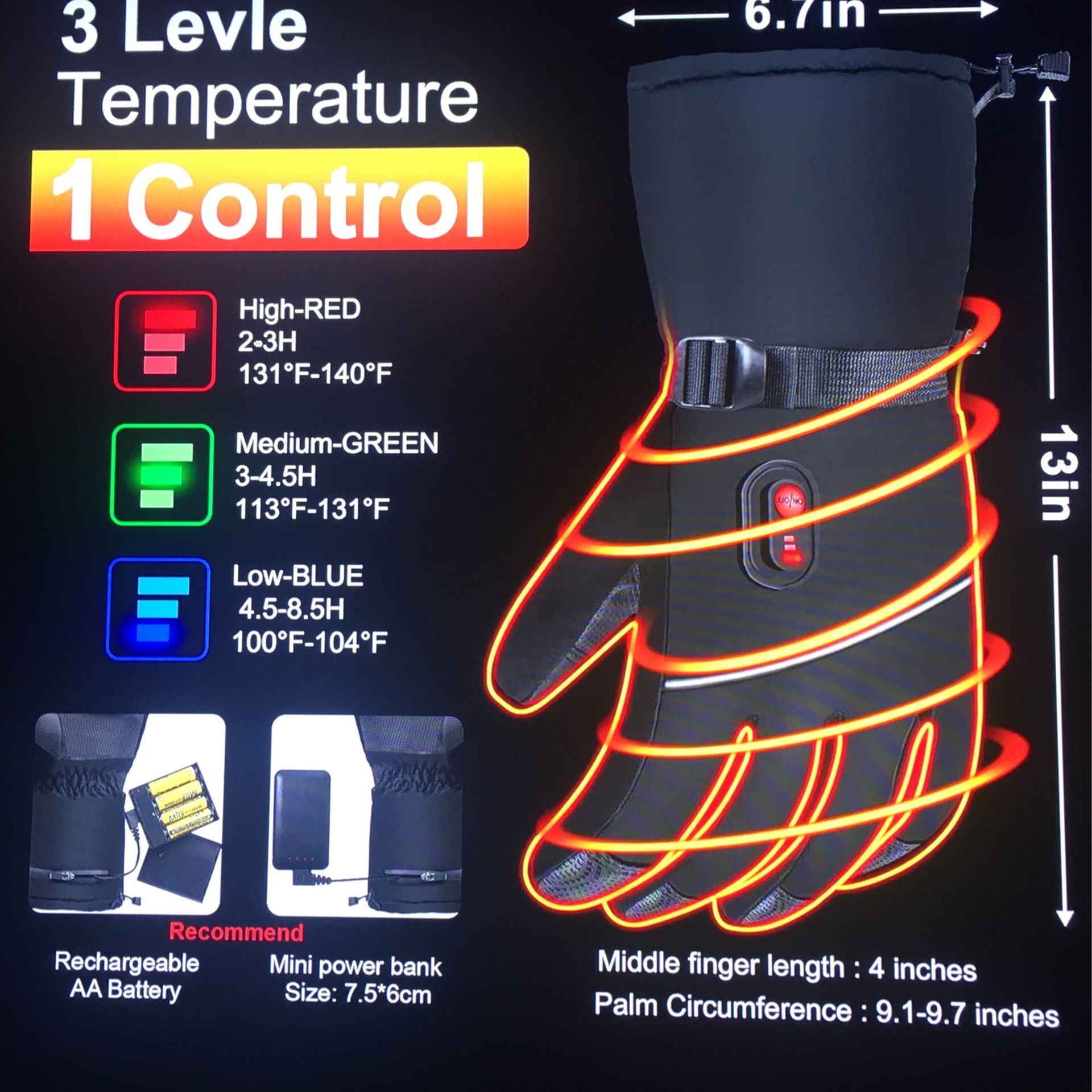 Heated Gloves for Men or Women - Electric - photo 2
