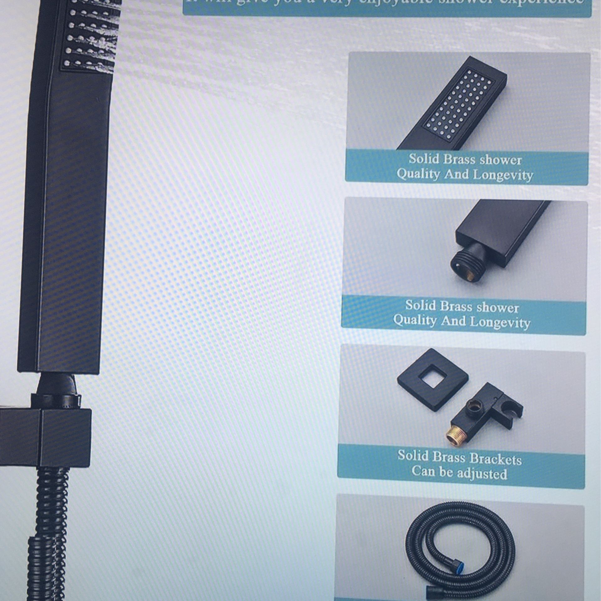 Matte Black Ceiling Mount Shower System - photo 2