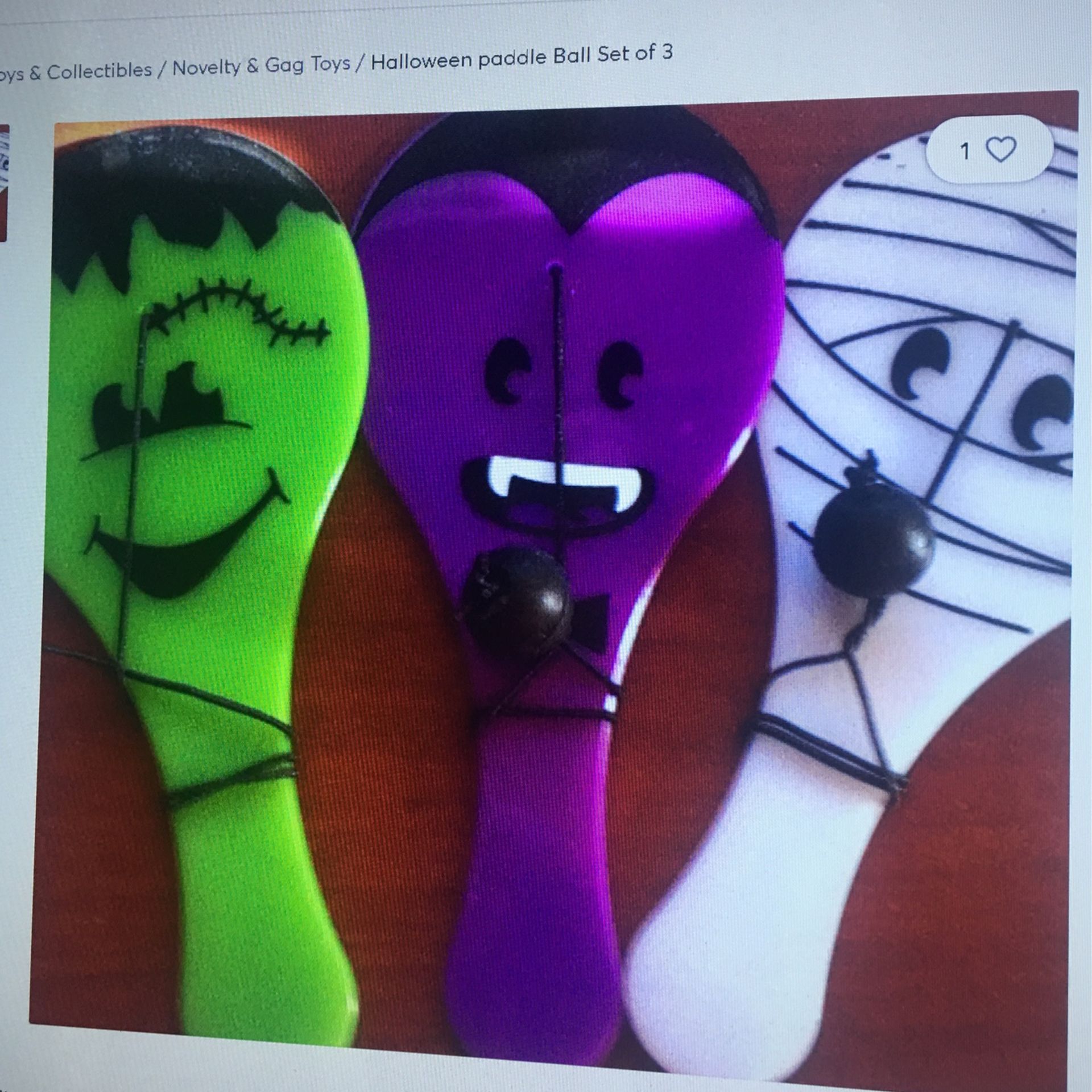 Halloween Paddle Ball Set of 3