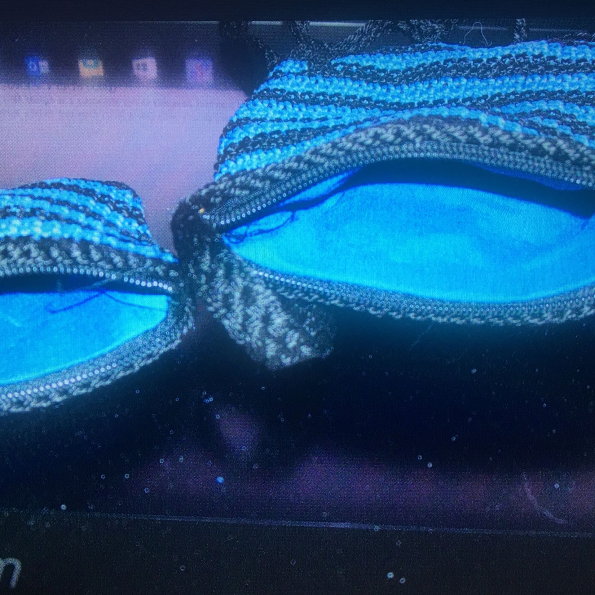 Black and blue crocheted pocket and purse set - photo 2