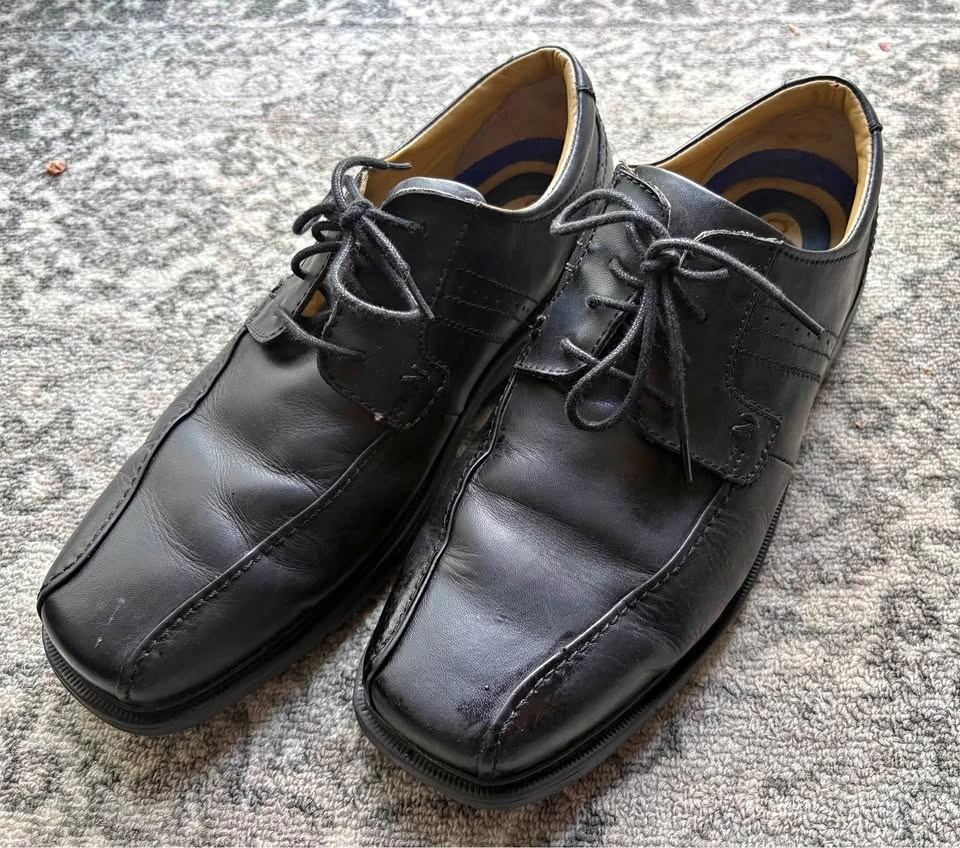 Pre-owned Nunn Bush Men's Black Leather Dress Shoes - Size 10.5
