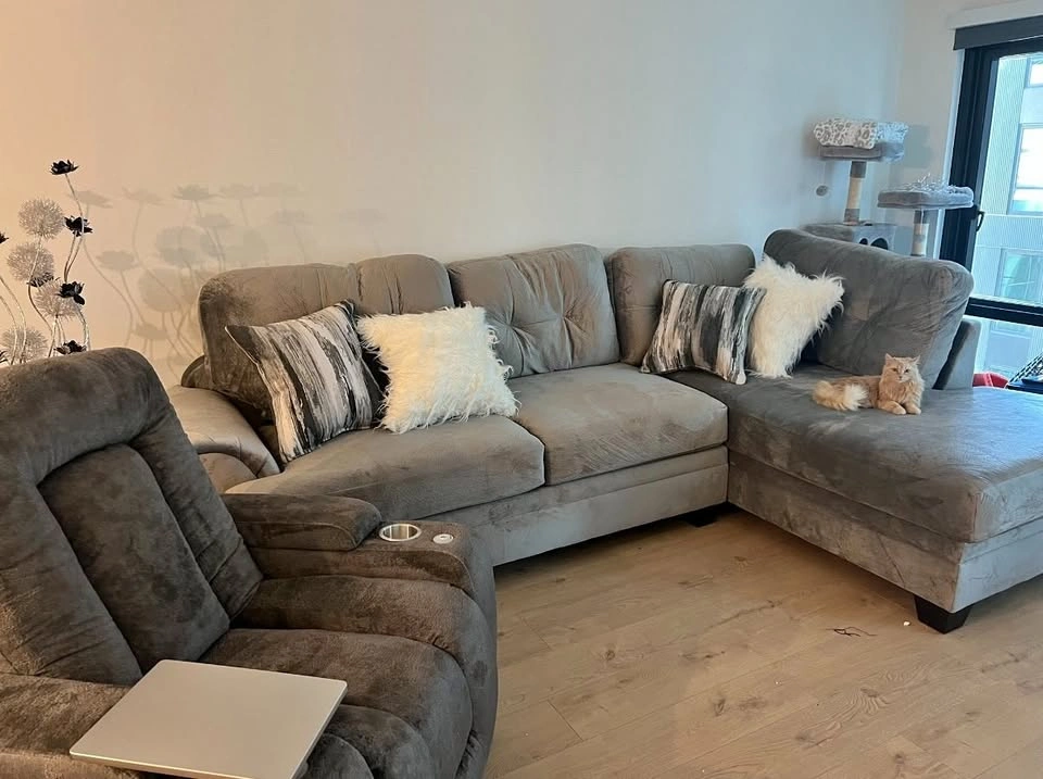 Grey Sectional with Chaise