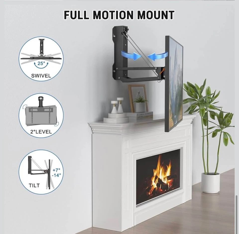 XINYAO Over Fireplace TV Mount Pull Down with Remote, Motorized - photo 5