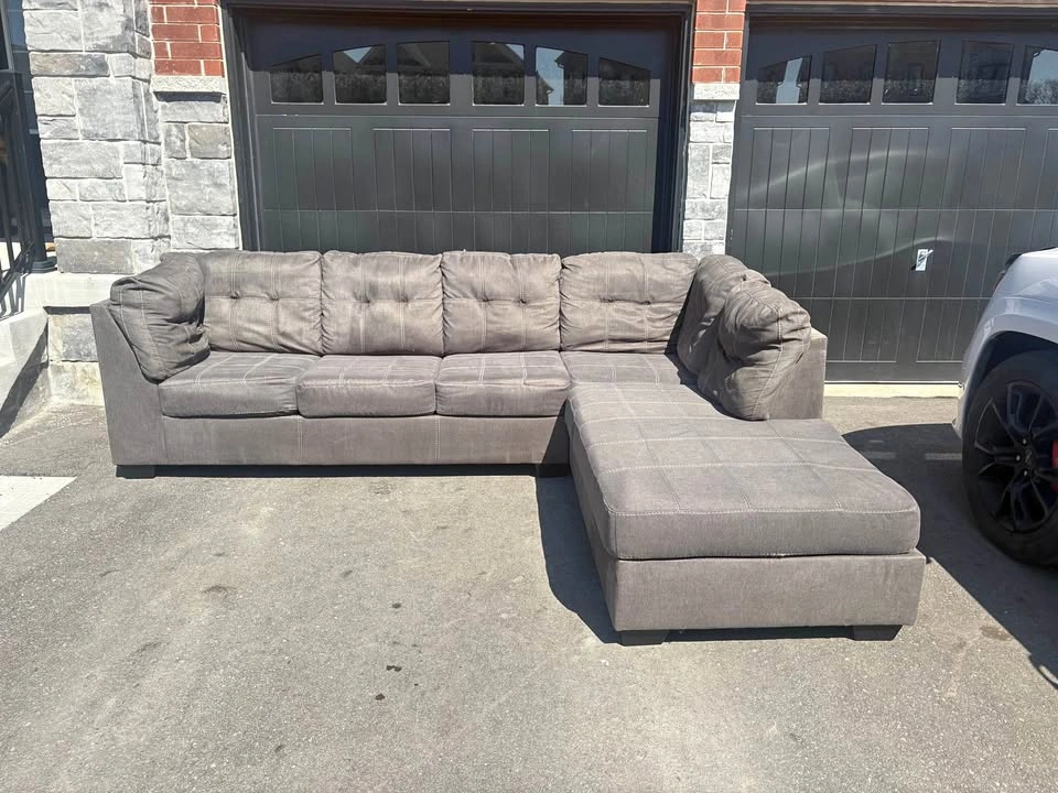 Large Grey Sectional Sofa with Chaise - Free Delivery