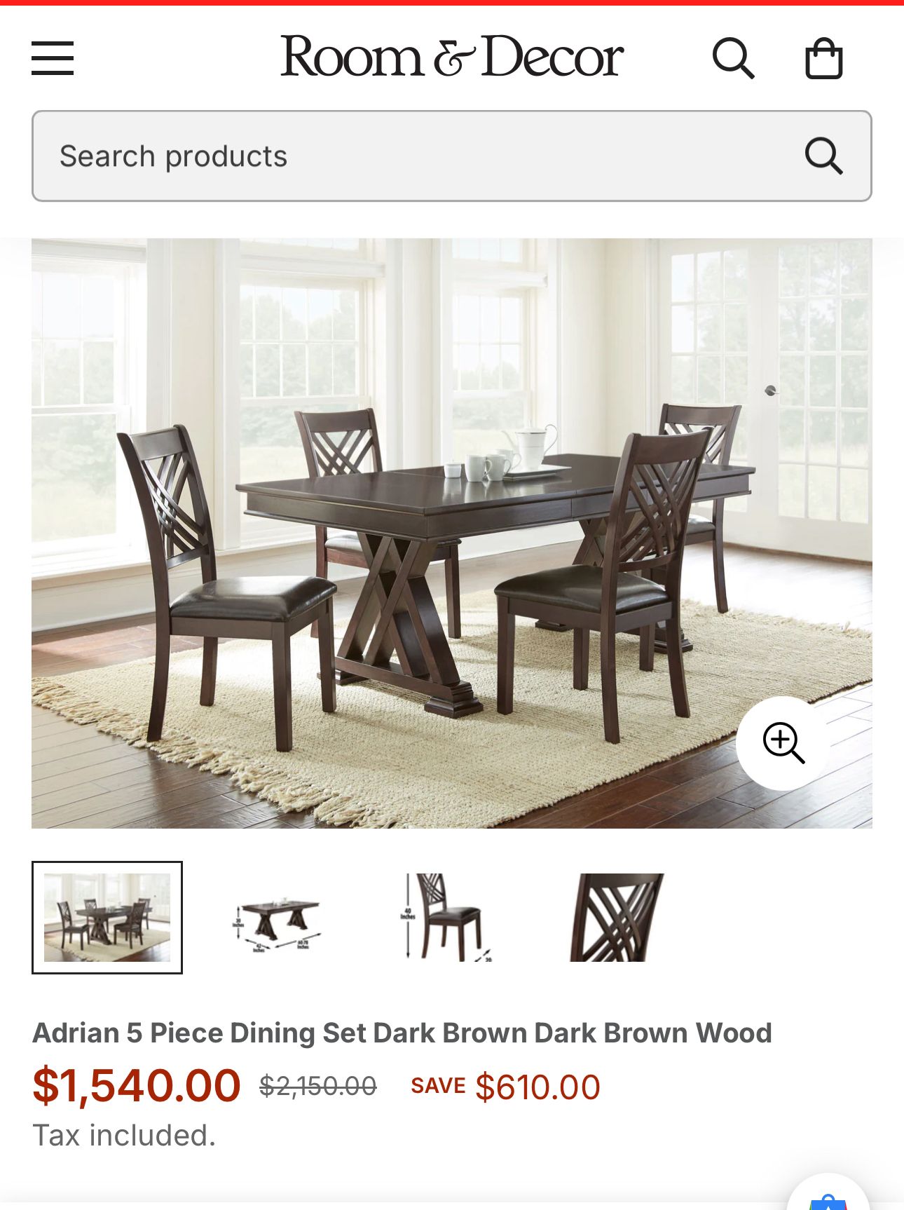 Adrian Dark Brown 6-Piece Dining Set - photo 5