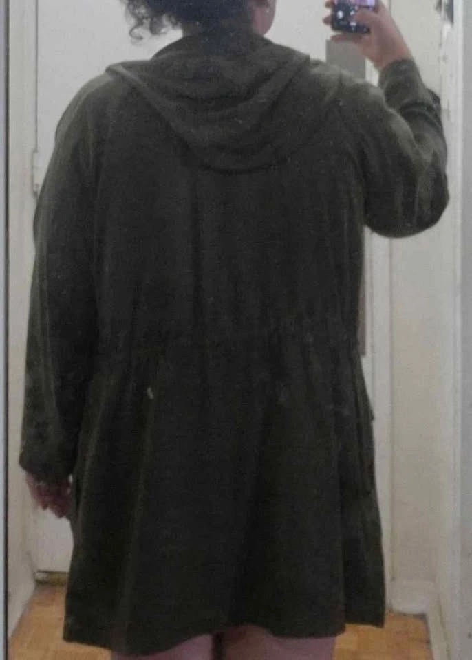 Long Army Green Coat With Hood American Eagle XL - photo 2