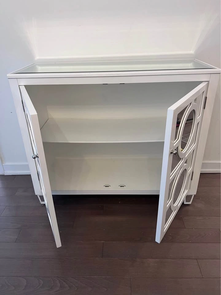 Moving Sale! White Cabinet with Glass Detail - photo 2