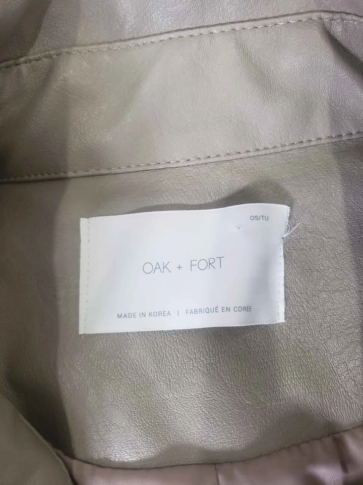 New Oak + Fort Faux Leather Jacket OS/TU Light Beige - photo 2
