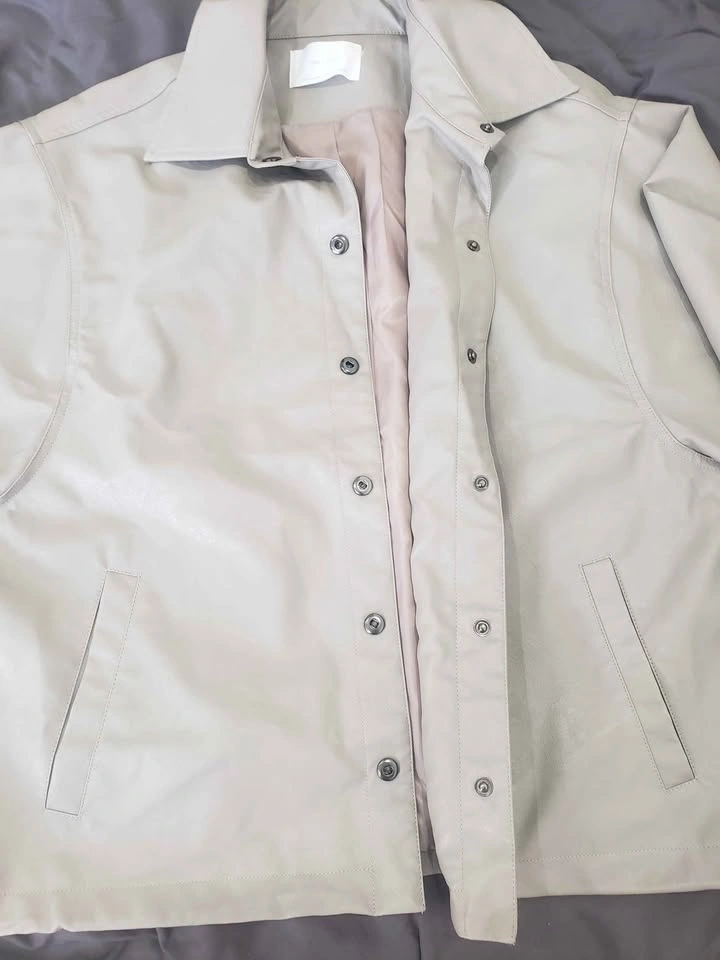 New Oak + Fort Faux Leather Jacket OS/TU Light Beige - photo 3