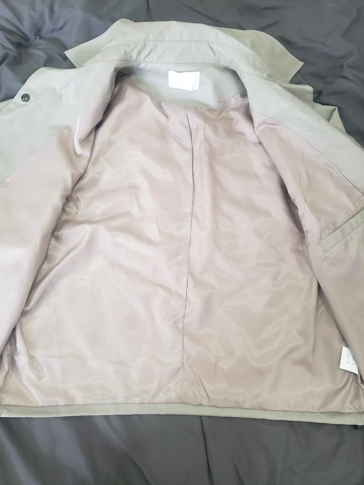 New Oak + Fort Faux Leather Jacket OS/TU Light Beige - photo 4