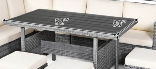 Wood, Steel & Rattan outdoor dining table - photo 4