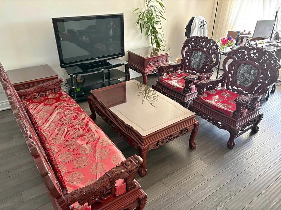 6pc Hand Carved Chinese Living Room Set