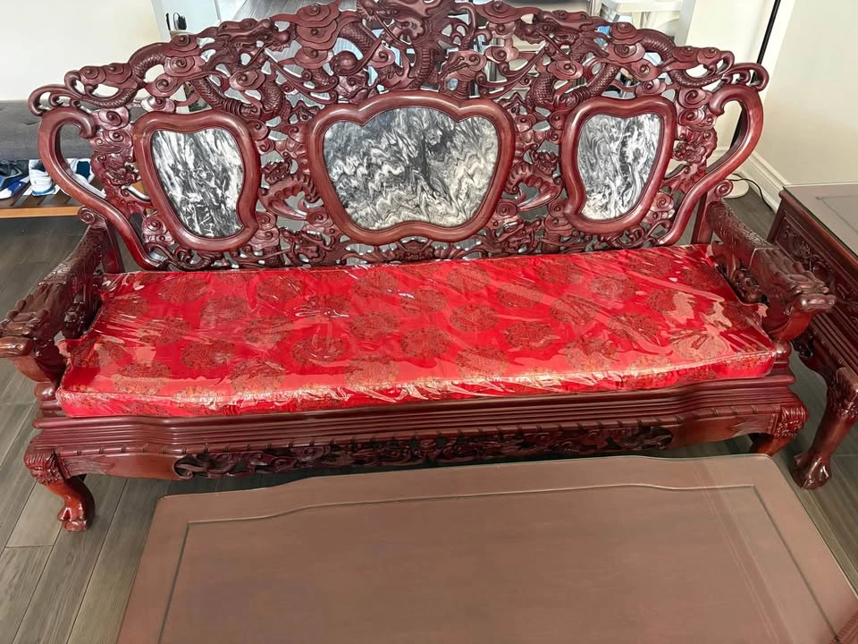 6pc Hand Carved Chinese Living Room Set - photo 2