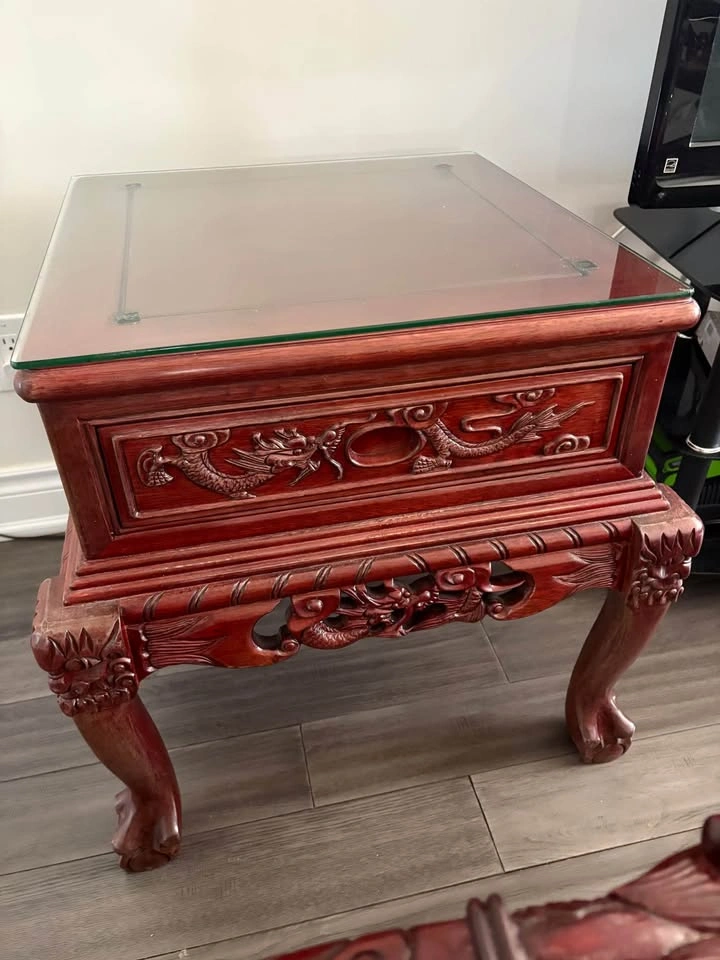 6pc Hand Carved Chinese Living Room Set - photo 5