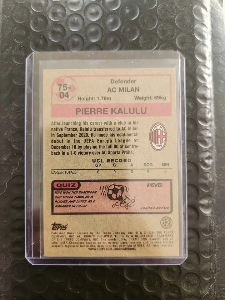 2021-22 Topps Chrome UEFA – Pierre Kalulu Rookie Card image indicator(2)
