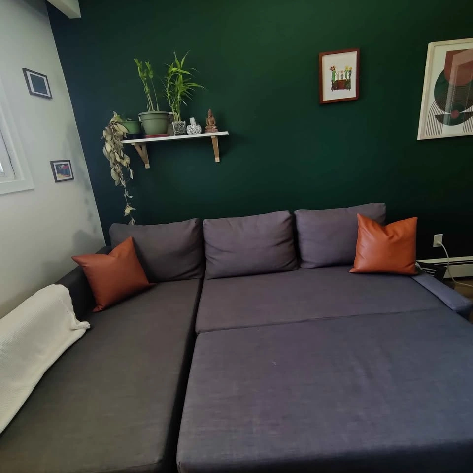 Grey sectional, pullout bed with storage - photo 2