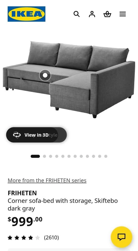 Grey sectional, pullout bed with storage - photo 5