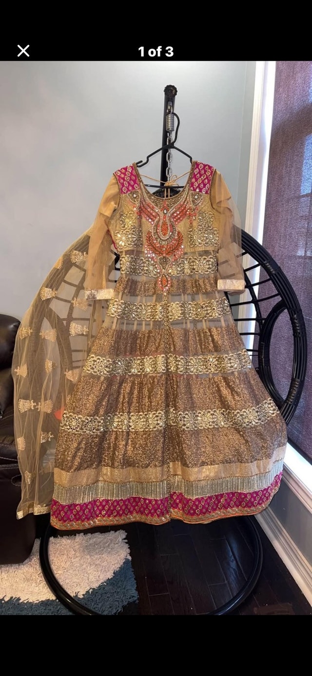 Long dress with dupatta and lehenga