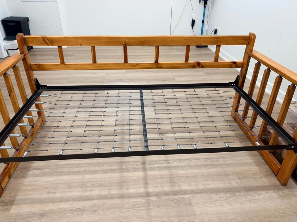 Single Bed Frame – Solid Wood with Metal Spring Base - photo 3