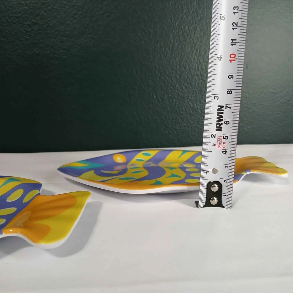 Set of 5 melamine colorful fish shaped bowls and plates - photo 5