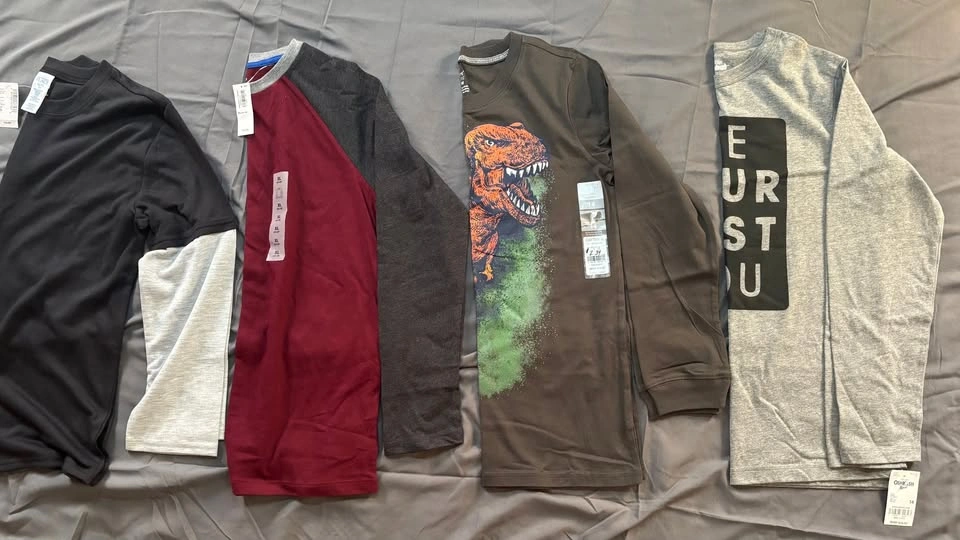 4 Long-Sleeved Boys T-Shirts - NEW with Tags