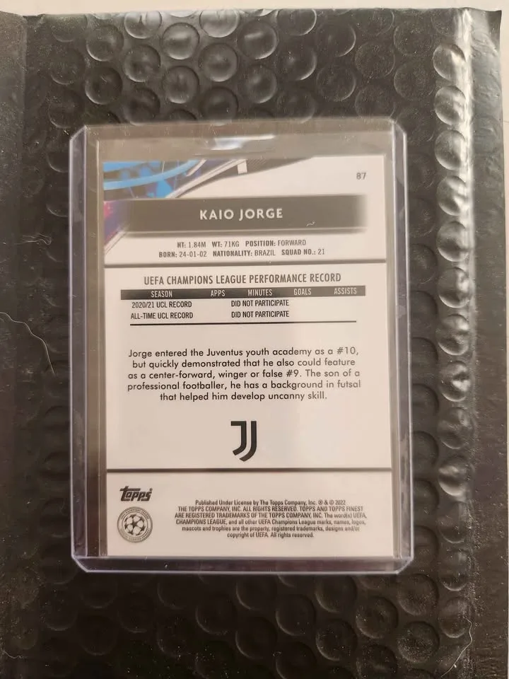 2021-22 Topps Finest UEFA – Kaio Jorge Rookie (Juventus) image indicator(2)