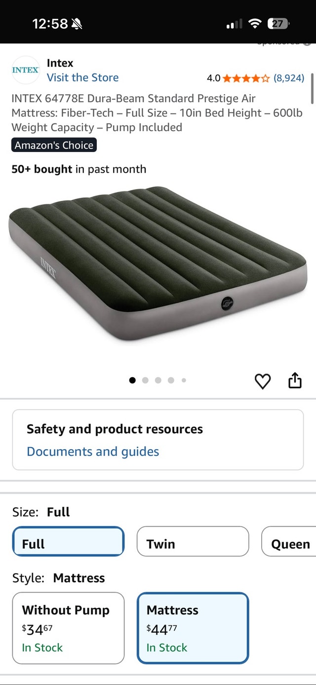 Intex Full Air Mattress
