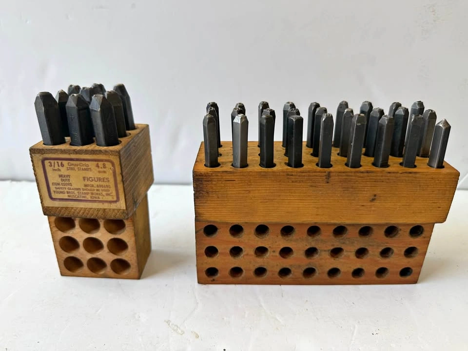 Vintage Steel Letters & Number Stamp/Punch Set