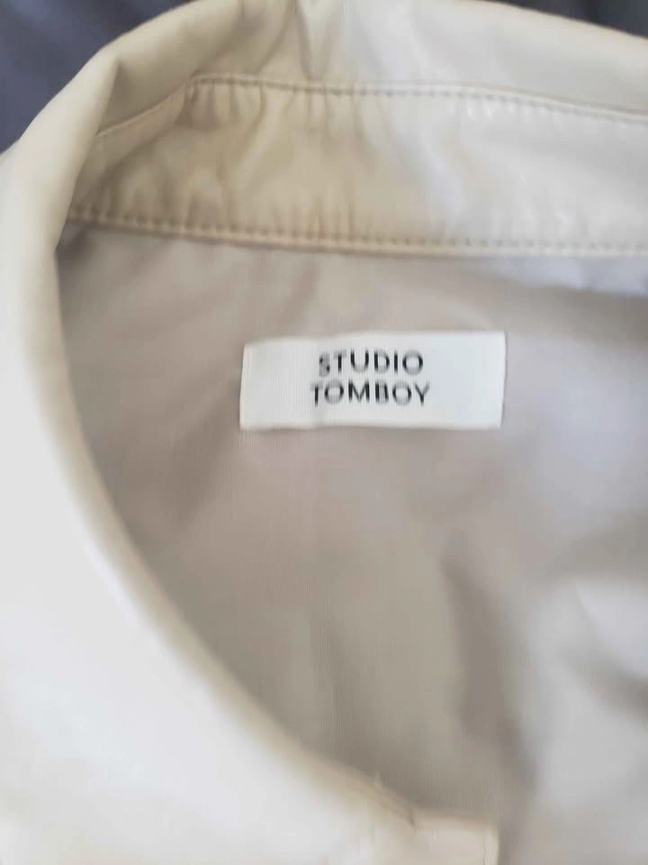 STUDIO TOMBOY Light Beige Button Up Shirt, Synthetic leather - photo 2