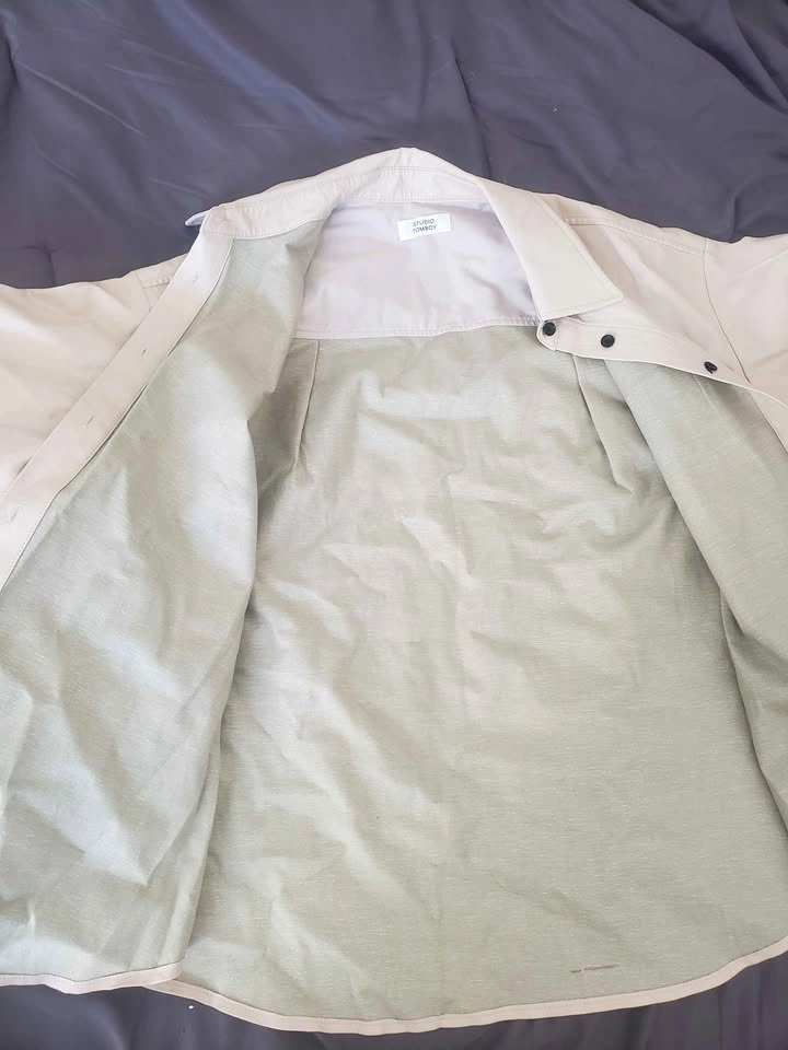 STUDIO TOMBOY Light Beige Button Up Shirt, Synthetic leather - photo 3