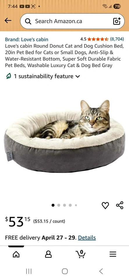 Donut Cat and Dog Cushion Bed