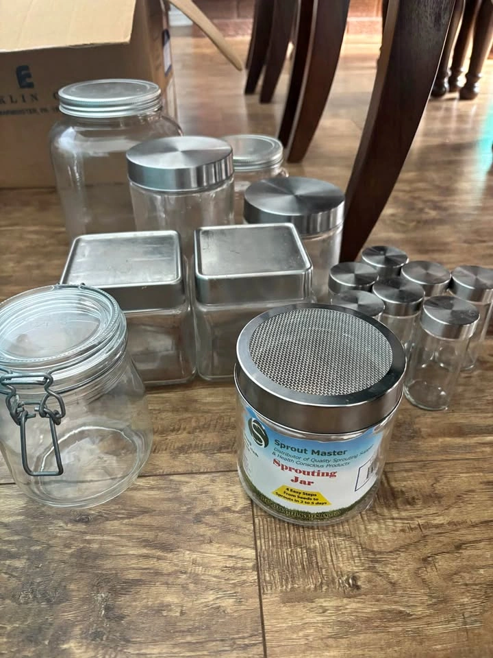 Sprout Master Jar & Assorted Glass Kitchen Canisters